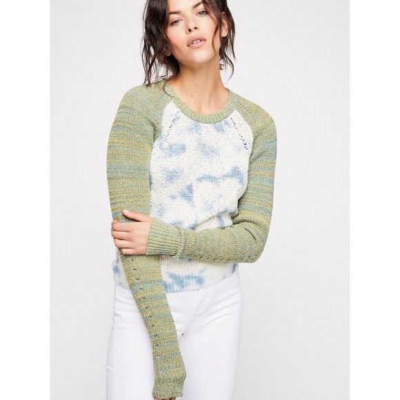 NEW FREE PEOPLE TIE DYE BLEACHED OUT SWEATER - Picture 3 of 5